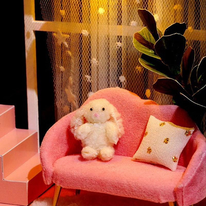 Thumbnail: DIY Doll Houses Kits 3D Wooden Puzzles Mini Doll House Assembly Building Furnitu
