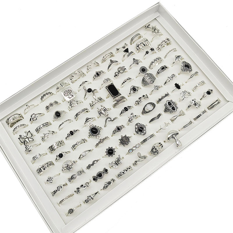 Thumbnail: 100pcs/Lot Jewelry Factory Wholesale Hot Mix Style Finger Rings for Women Party 