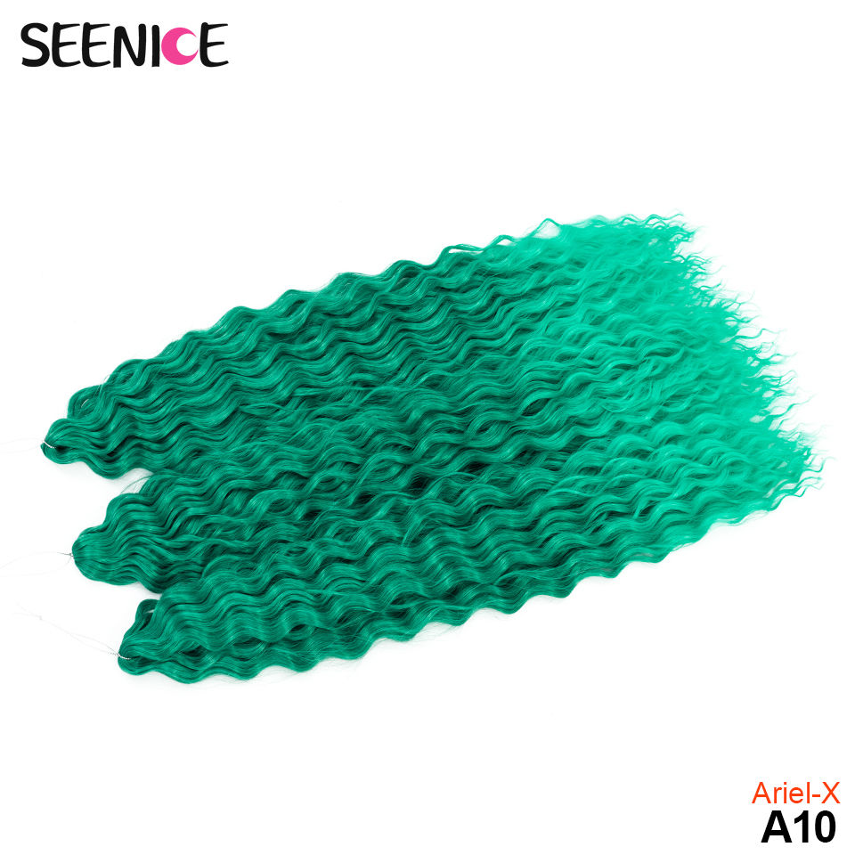 Thumbnail: African Curls Ariel Water Wave Twist Crochet Hair Synthetic Braid Afro Curl Ombr