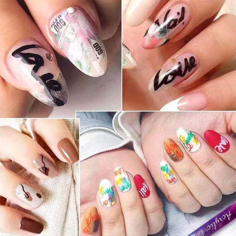 Thumbnail: 0.7mm Nail Art Graffiti Pen Acrylic Quick Drying Gel Polish Without Lamp Colorfu