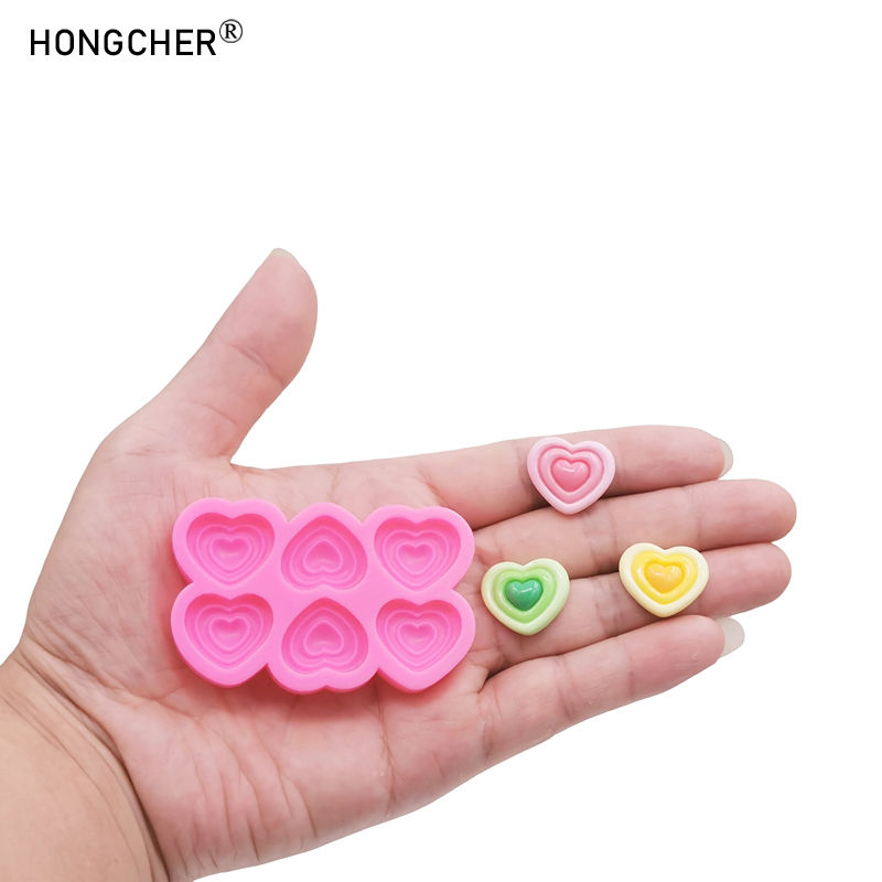 Thumbnail: Heart-Shaped Silicone Mold DIY Hair Clip & Hair Band Resin Accessories Drip Mold
