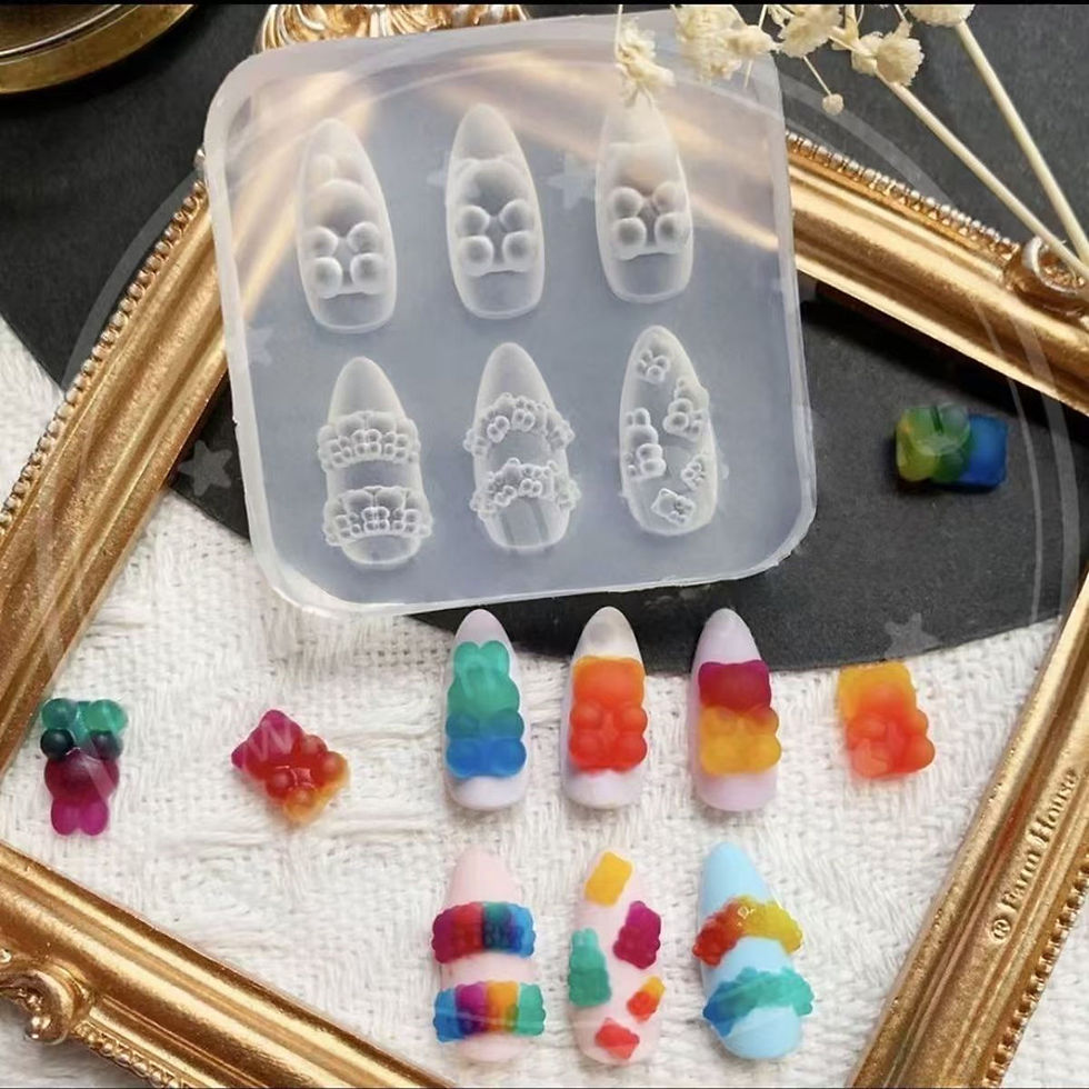 Thumbnail: Nail Mold Cartoon Fruit Pig 3D Carving Silicone Template DIY Manicure Deco Tools