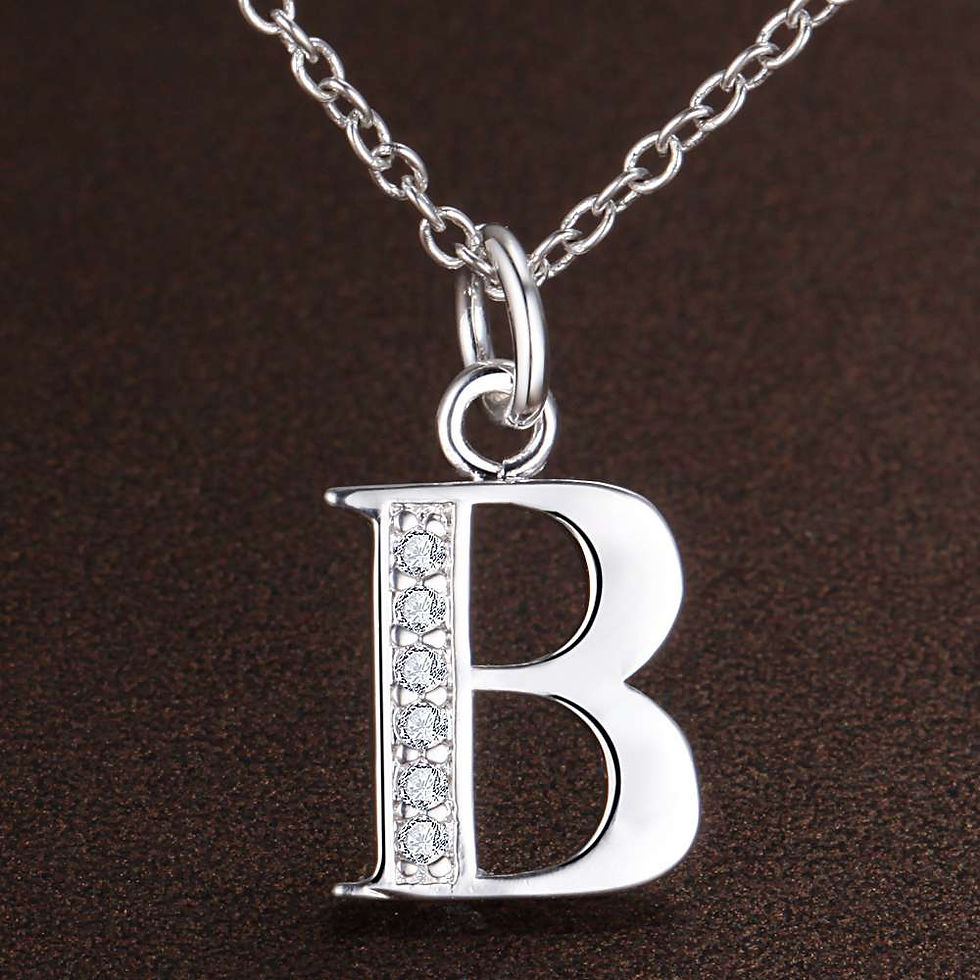 Thumbnail: 26 Letters 925 Sterling Silver Necklace Pendant Zircon For Women Exquisite Stude