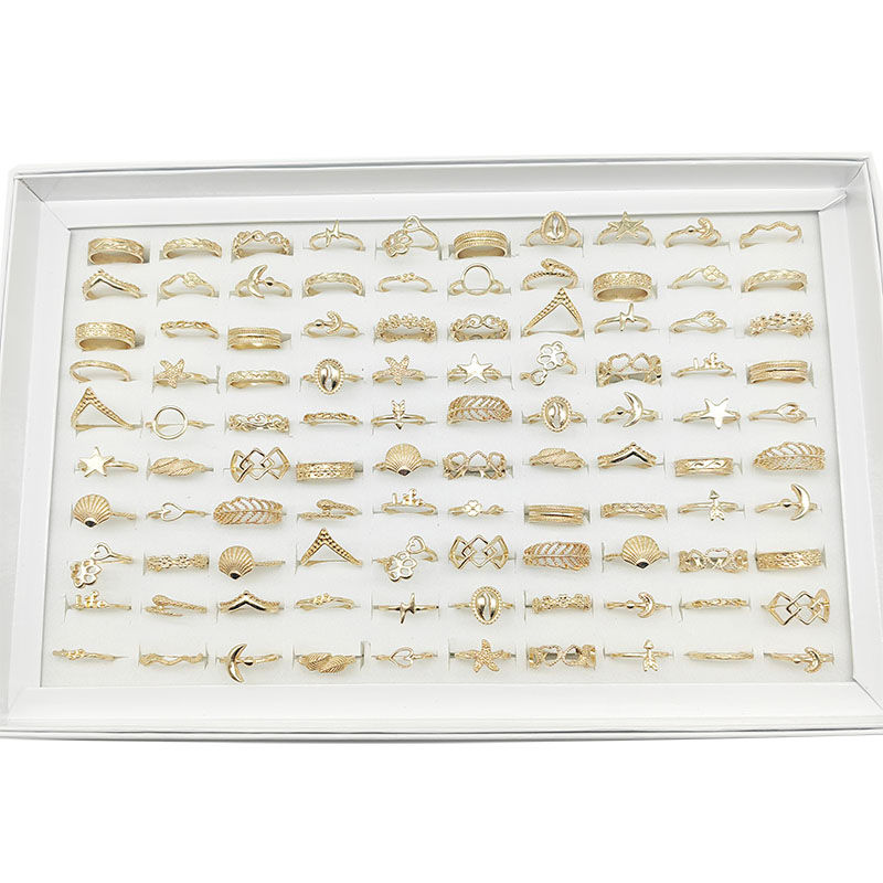 Thumbnail: 100pcs/Lot Factory Wholesale Women Finger Rings For Party Mix Style Jewelry Rhin