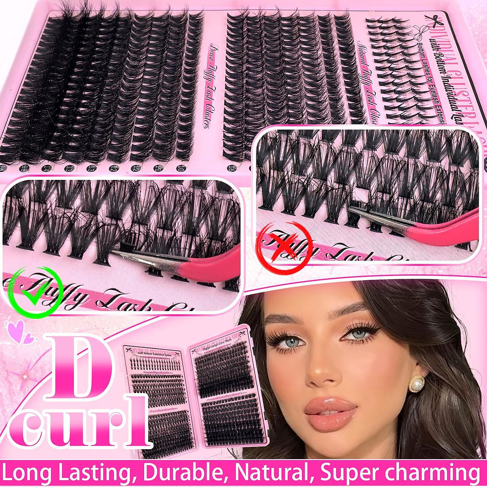 Thumbnail: 17 Pairs D Curl Cluster Eyelash Extensions, soft reusable fluffy thick upper & l