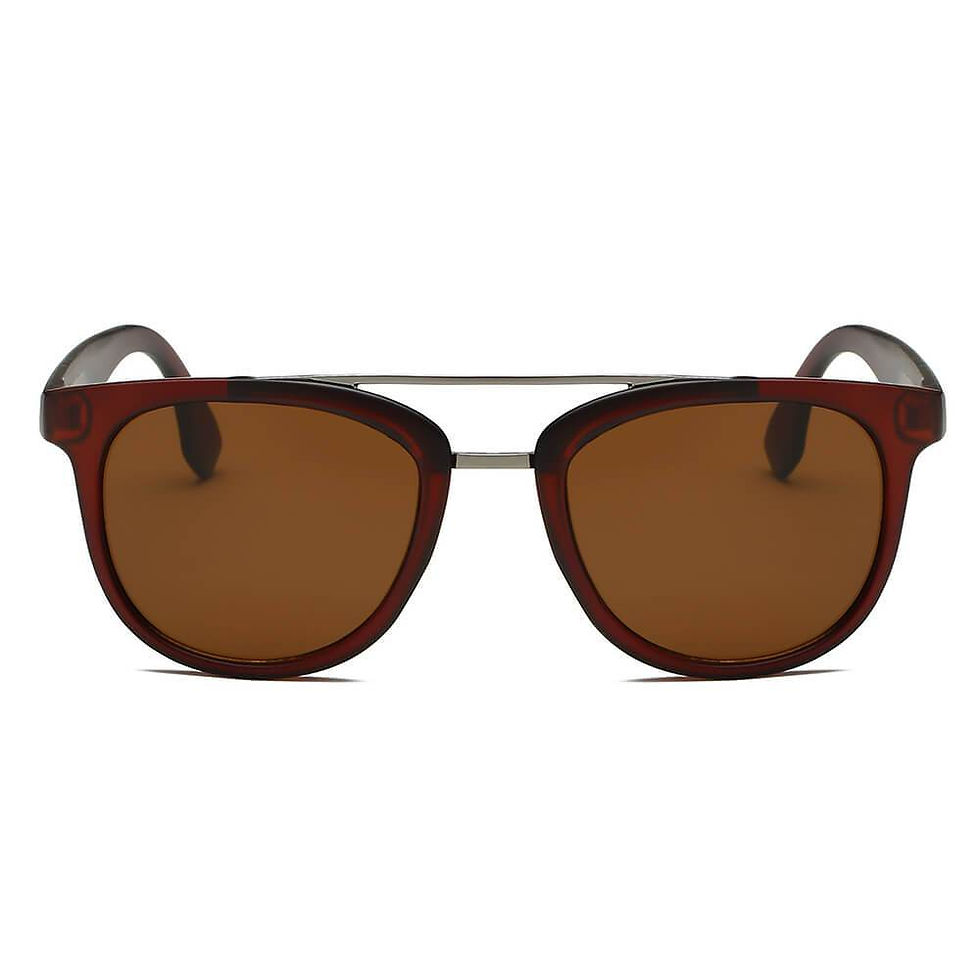 Thumbnail: BENTON | Classic Round Brow-Bar Fashion Sunglasses