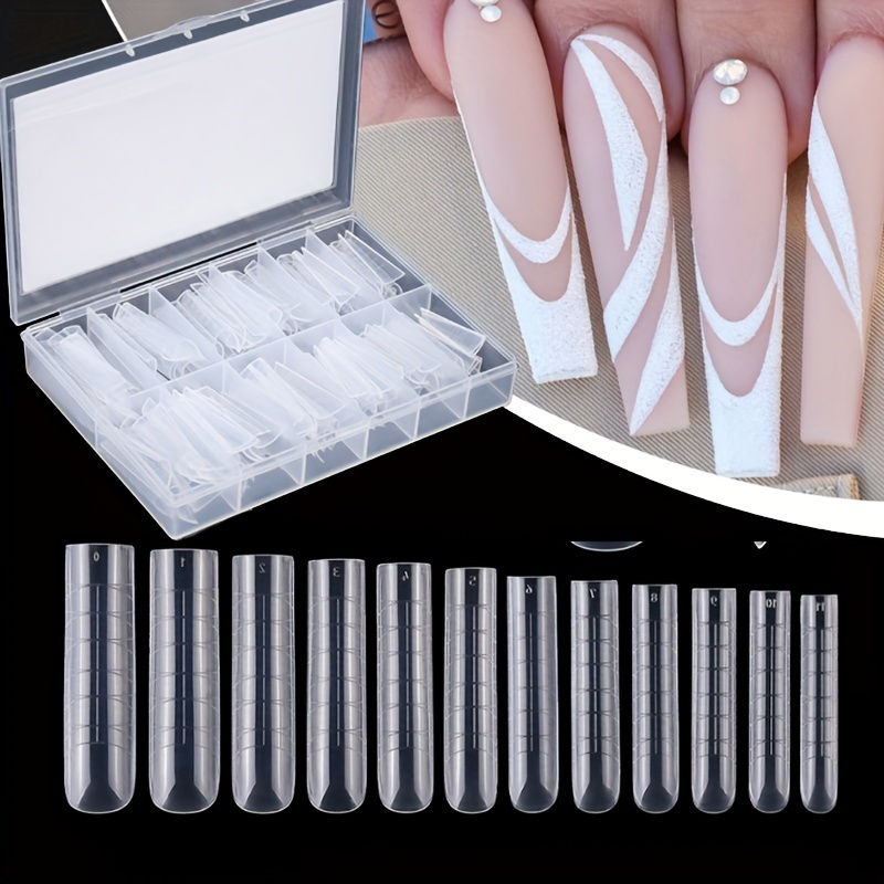 Thumbnail: 120Pcs Clear Full Cover Dual Nail System for Uv Gel Acrylic Nail Art - Includes 