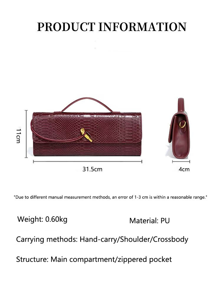 Thumbnail: PU Leather Fashion Luxury Top-Handle Bag For Women Evening Handbag Long Purse Cr