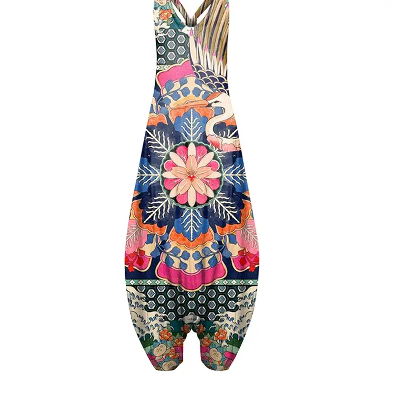 Thumbnail: Womens Summer Playsuit Romper Jumpsuit Ladies Sleeveless Casual Floral Print