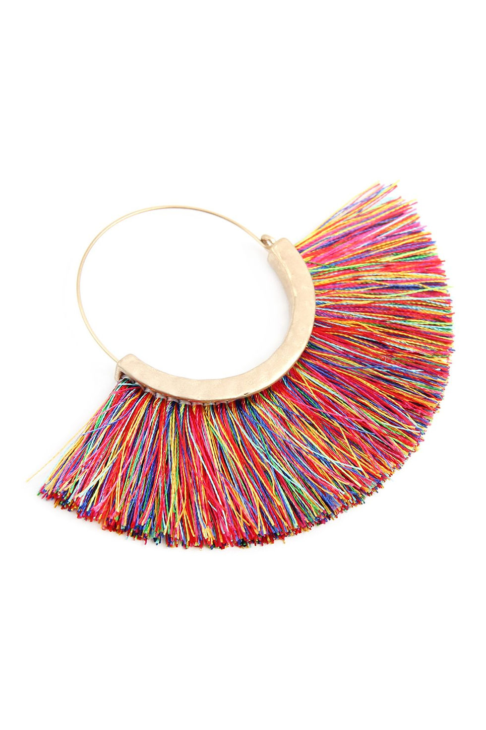 Thumbnail: Fan Tassel Hoop Earring
