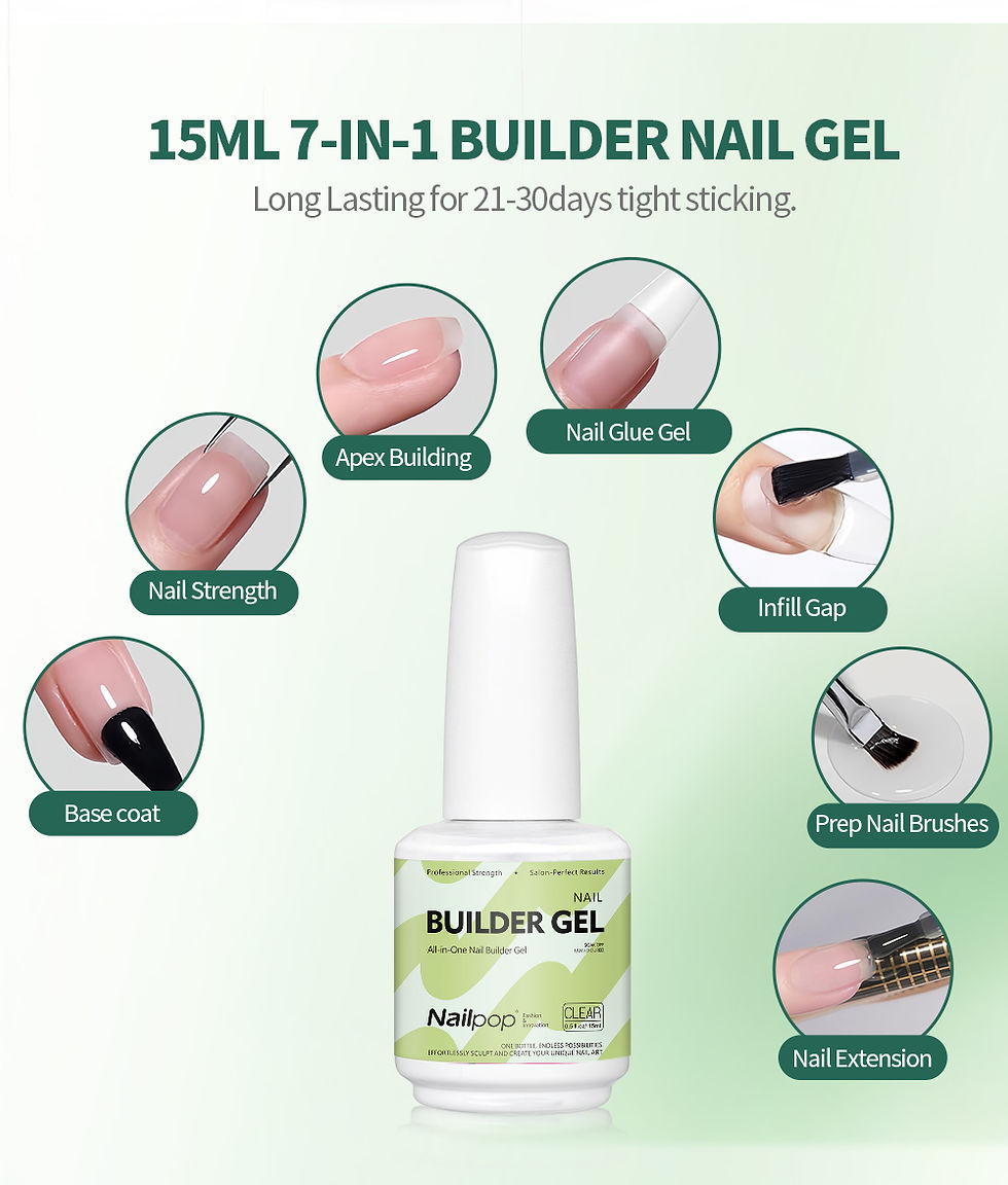 Thumbnail: Nailpop Builder Nail Gel 4 Colors Base Coat Strengthener Thickening Extension Rh