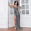 Thumbnail: Selina Grey Sequin High Split Gown