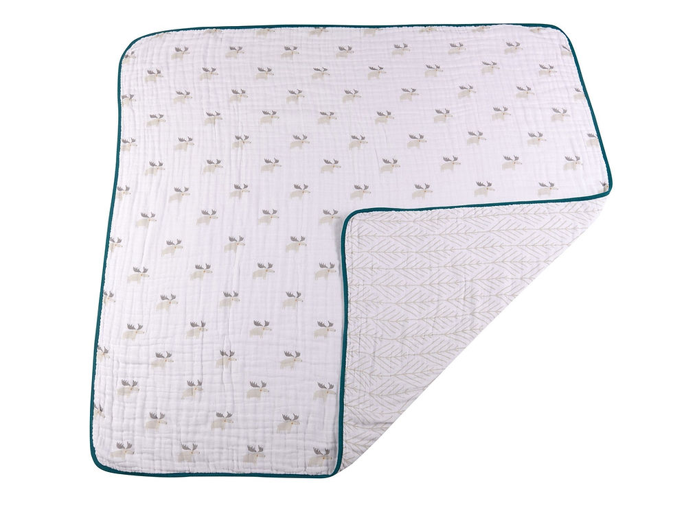 Thumbnail: Mister Moose and Forest Arrow Cotton Muslin Newcastle Blanket