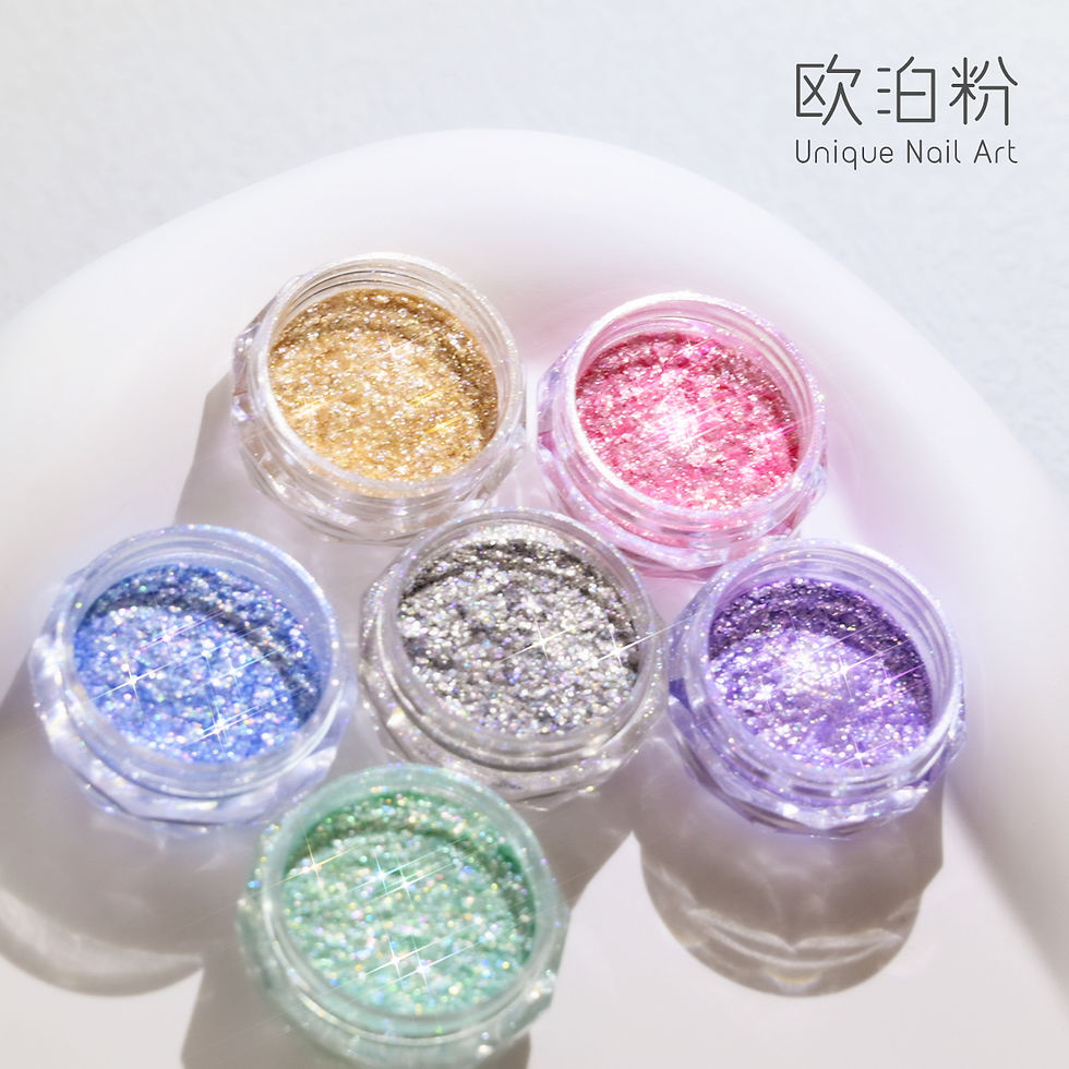 Thumbnail: Super Shiny Gold Opal Nail Powder Mermaid Glitter Ultrathin Iridescent Flakes Na