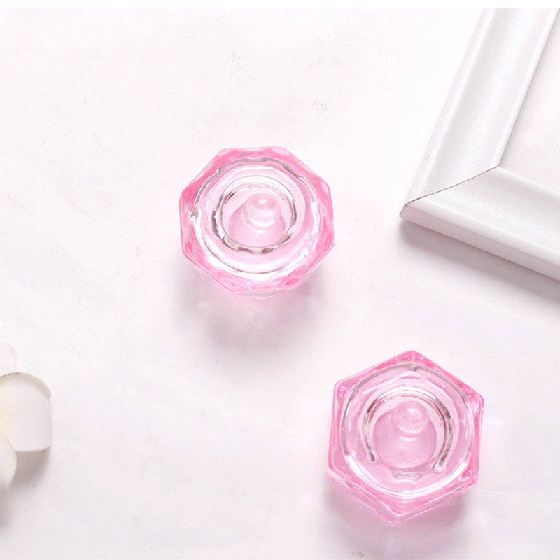 Thumbnail: 1PC Crystal Glass Acrylic Powder Liquid Nail Cup Colorful Clear Dappen Dish Lid 