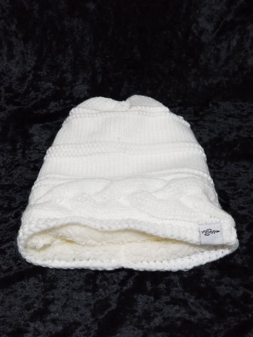 Thumbnail: Heavy Knit Cable Beanie Hat-Fleece Lined Slouch Baggie Winter Wide