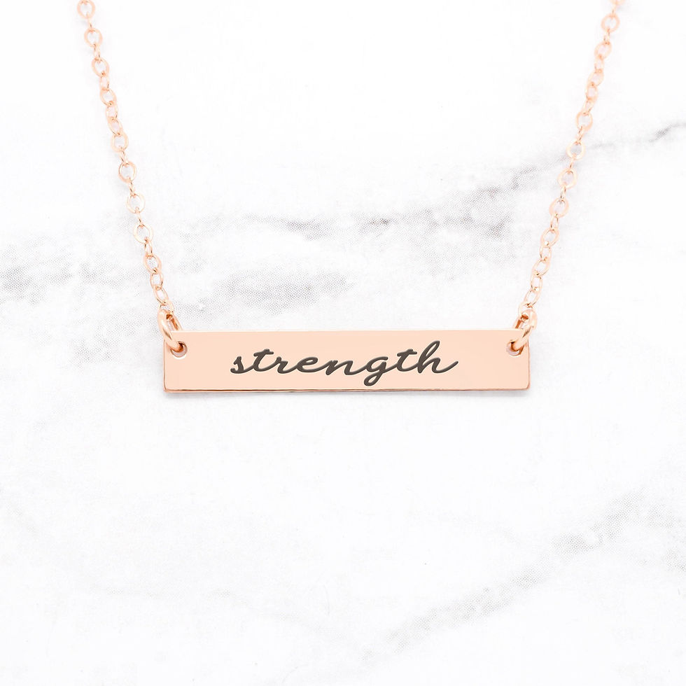 Thumbnail: Strength - Sterling Silver Quote Bar Necklace