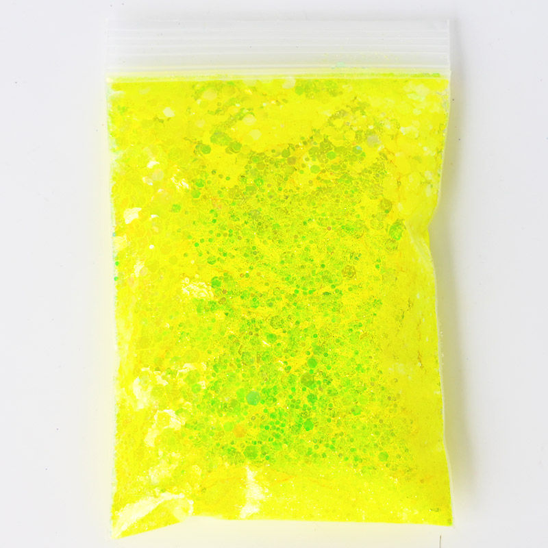 Thumbnail: 50G/Bag Holographic Mixed Hexagon Shape Chunky Nail Glitter Sequins Sparkly Flak