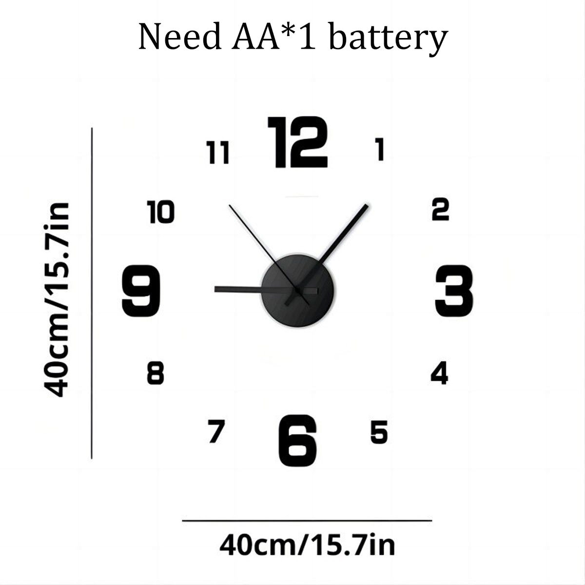 1PC Creative frameless DIY clock wall sticker home silent clock living room offi