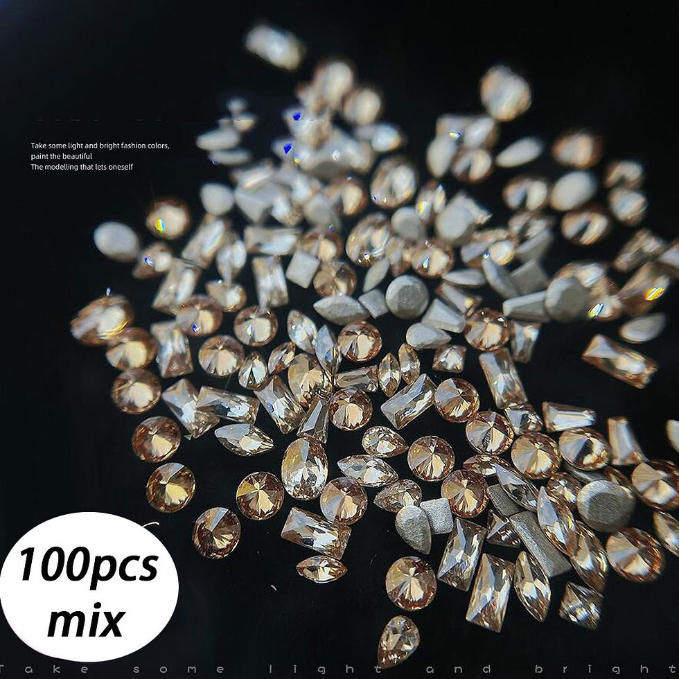 Thumbnail: 100pcs Shiny Zircon Rhinestones Nail Charms 1.5*3mm Mini Rhombic Nails Gemstones