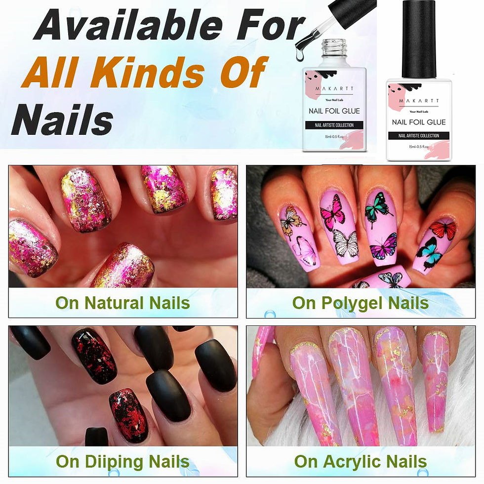 Thumbnail: Nail Foil Glue Gel for Nail, Foil Gel Transfer for Nails Art Stickers St