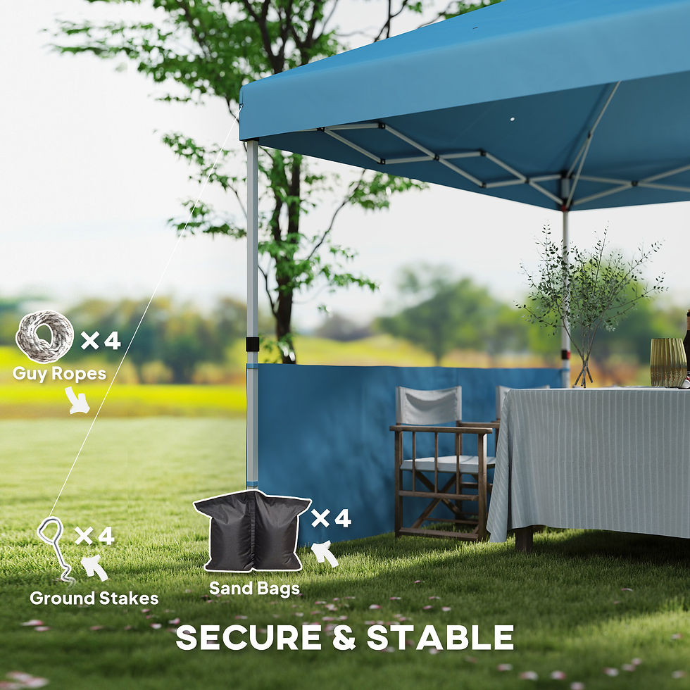 Thumbnail: 10' X 10' Pop up Canopy Tent with 2 Half Sidewalls, Sea Blue