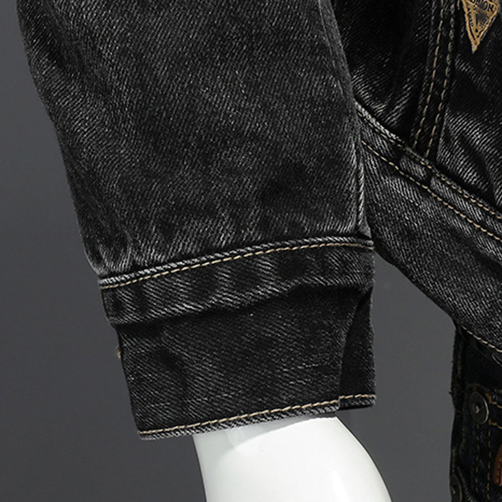 Thumbnail: Men'S Denim Jacket Stand Up Trend Jacket Zipper Long Sleeved Outdoor Coats Light