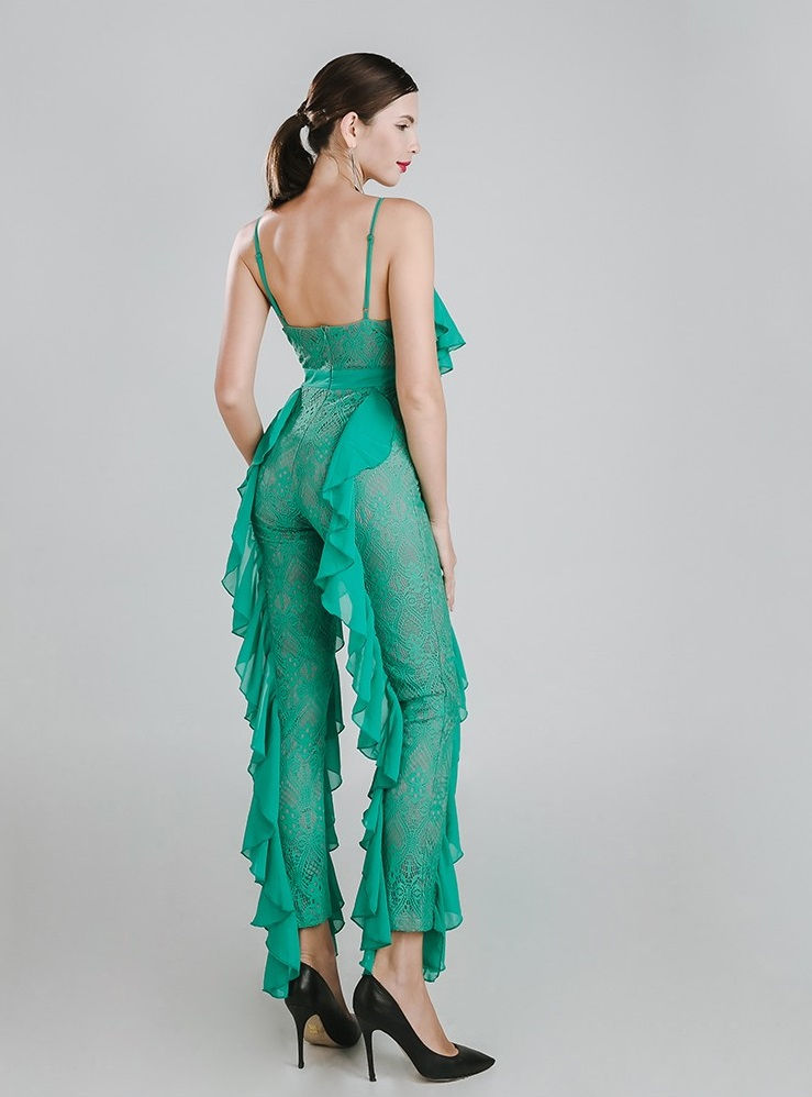 Thumbnail: Green Ruffles Jumpsuit