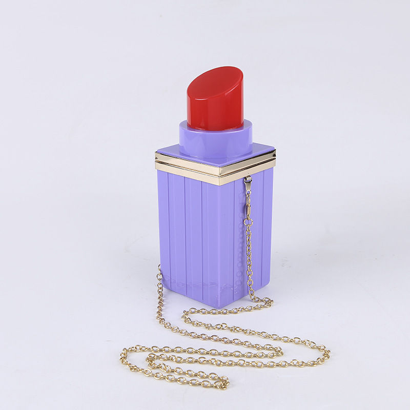 Thumbnail: Fun Acrylic Lipstick Shaped Chain Shoulder Bag for Women Funky Purses and Handba