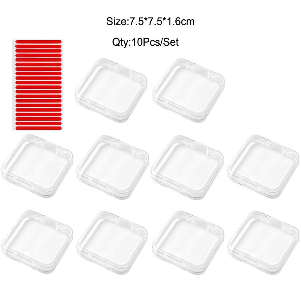 Thumbnail: 10Pcs Transparent Acrylic Nail Storage Box Dust-Proof Travel Organizer for Salon