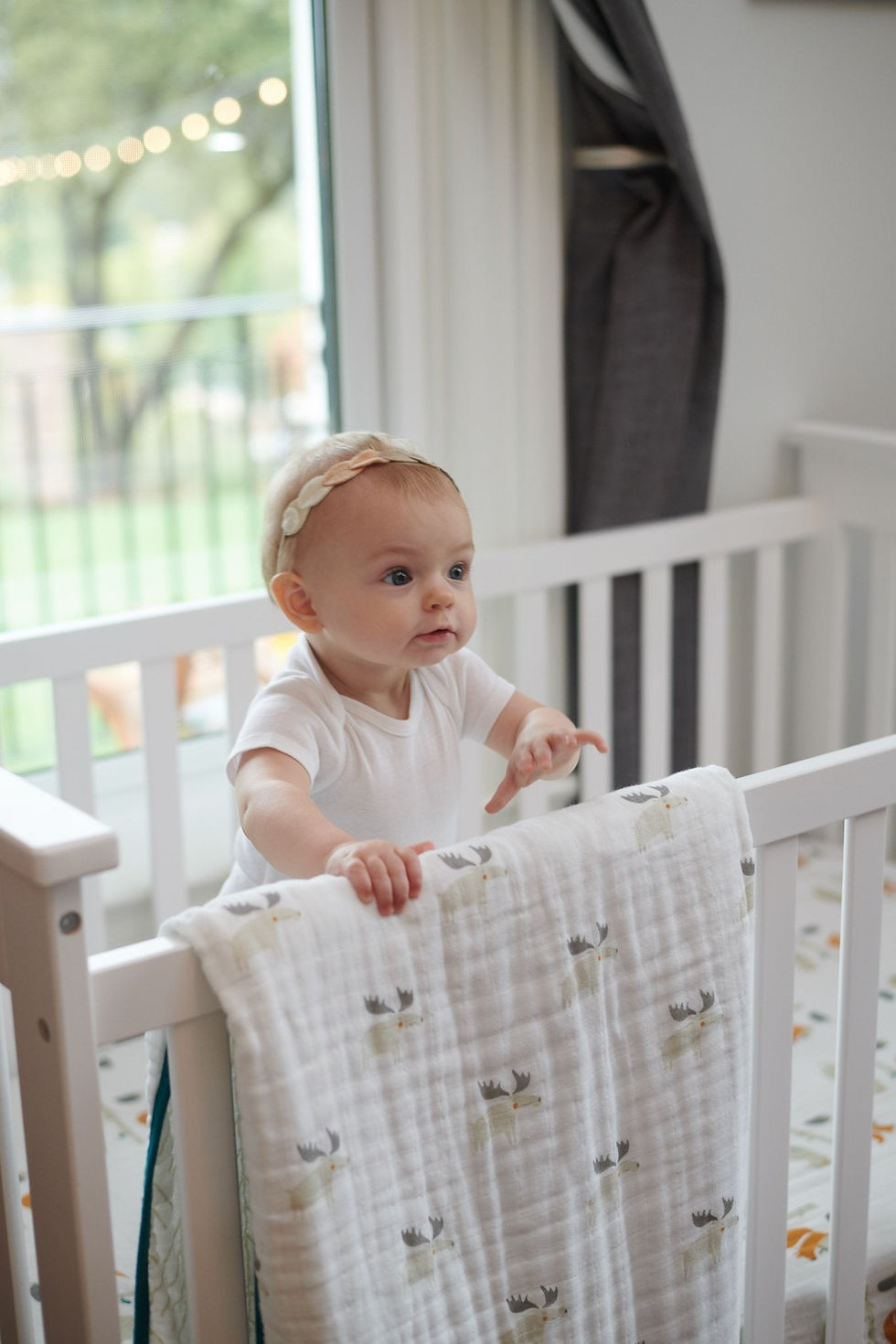 Thumbnail: Mister Moose and Forest Arrow Cotton Muslin Newcastle Blanket