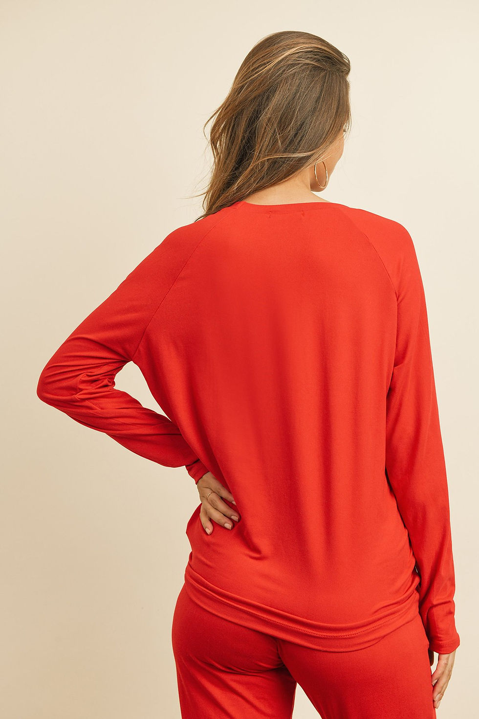 Thumbnail: Solid Brushed Top and Jogger Set With Self Tie