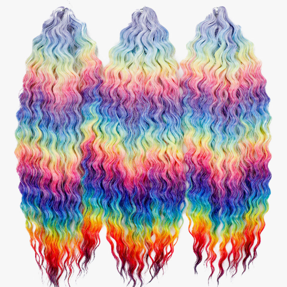 Thumbnail: FASHION IDOL 300g 22 Inch Ariel Curl Hair Water Wave Twist Crochet Hair Syntheti
