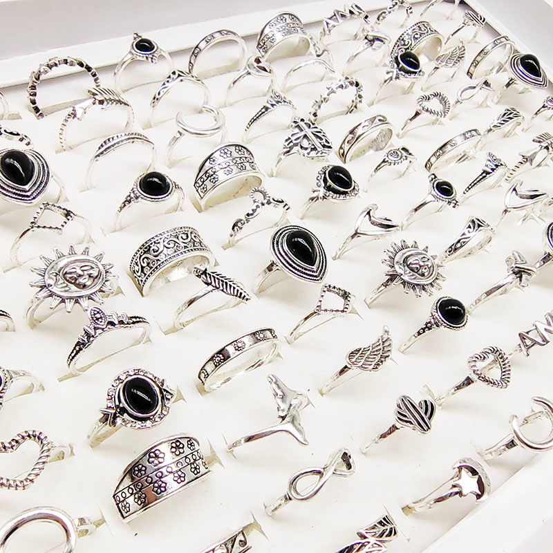 Thumbnail: 100pcs/Lot Factory Wholesale Women Finger Rings For Party Mix Style Jewelry Rhin