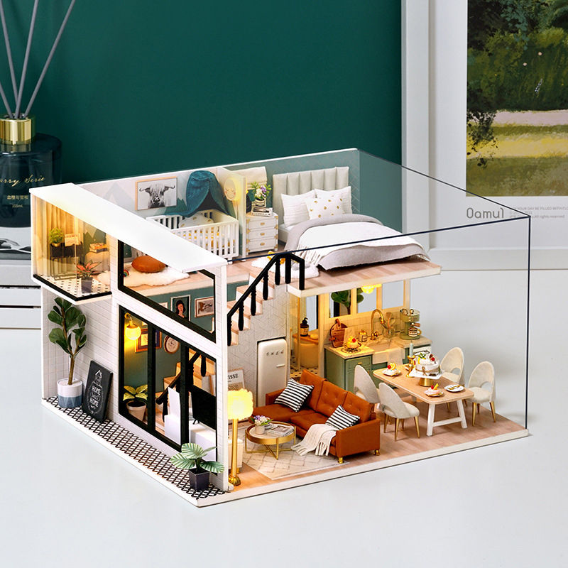 Thumbnail: Doll House Kit 3D Wooden Mini DollHouse Assembly Building with Furniture Kit Toy
