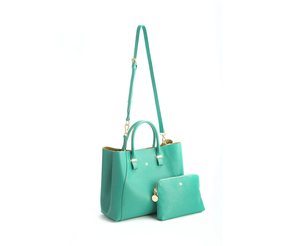 Thumbnail: Jane - Tiffany Blue Vegan Leather Satchel