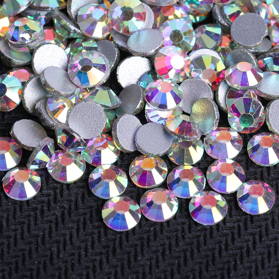 Thumbnail: Super Glitter Crystal AB Rhinestones SS3-SS50 Non Hotfix and Glue FlatBack St