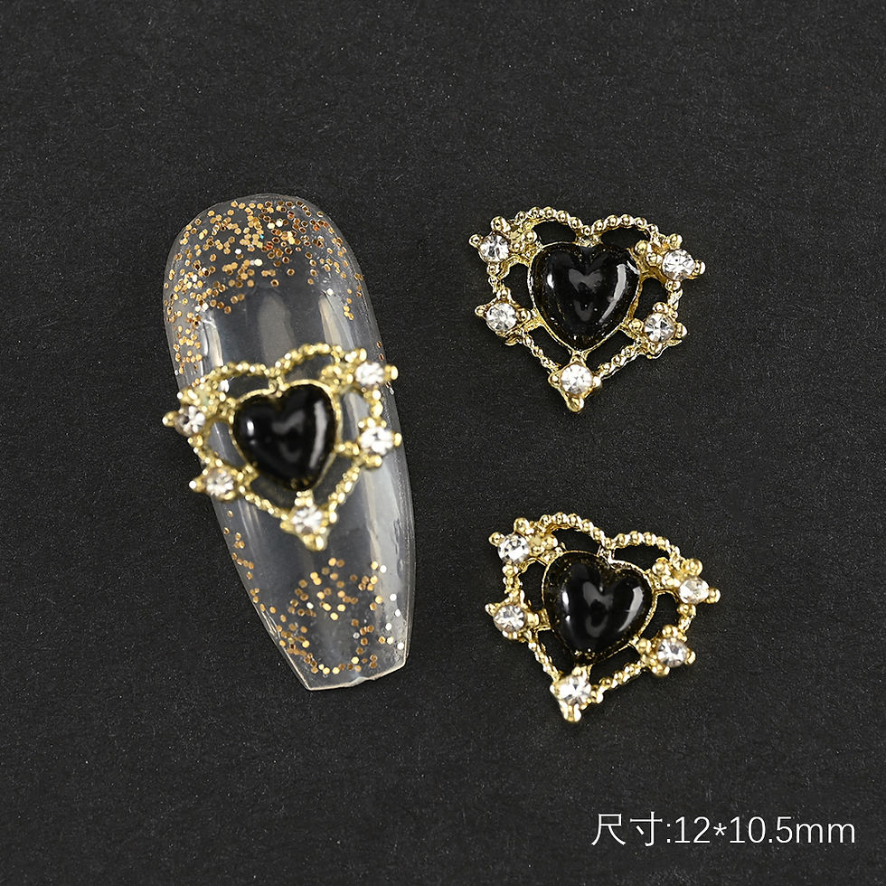 Thumbnail: 5/10pc Luxury Crystal Pink Heart Nail Art Charm 3D Love Shape Nail Rhinestones D