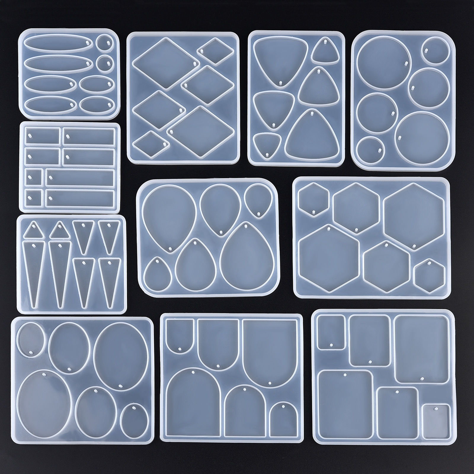 Geometric Earring Pendant Silicone Mold Round Epoxy Resin Mould For DIY Ornament