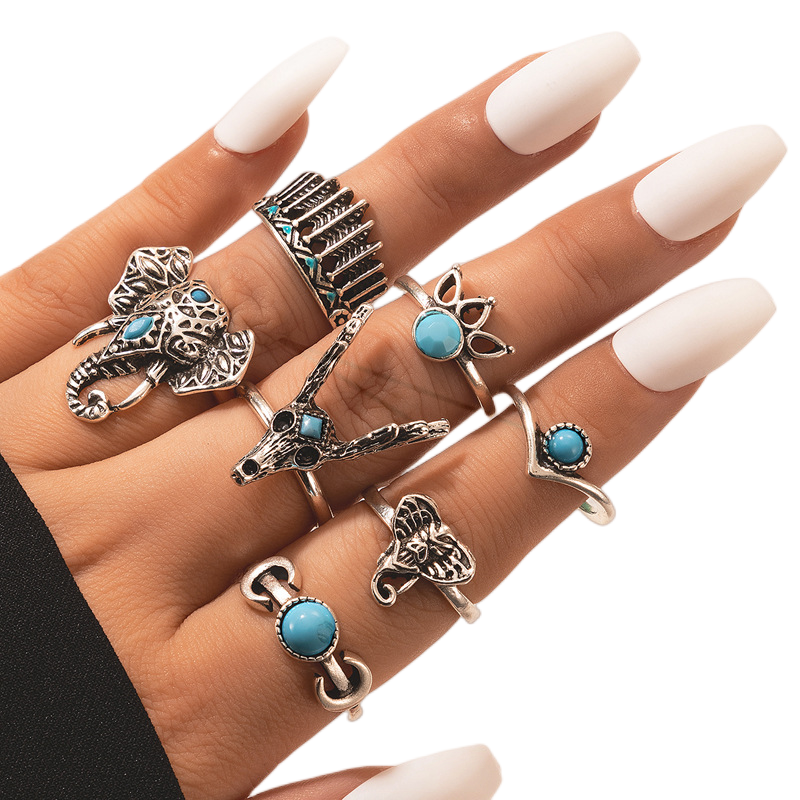 Thumbnail: 50pcs/Lot Wholesale New Design Vintage Black Acrylic Stone Finger Rings For Woma