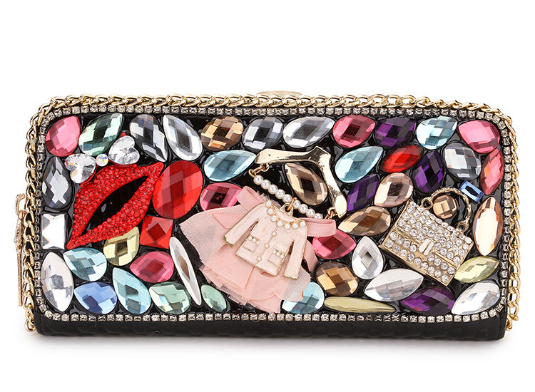 Thumbnail: High Quality Luxury Diamond Flower Coin Purse Card Holder Long Wallets Fashion W