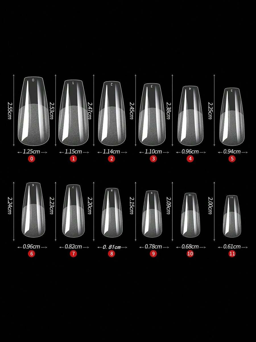 Thumbnail: 600pcs Full Coverage Press-On Nail Tips, Pointed, Almond, Square, Coffin, French