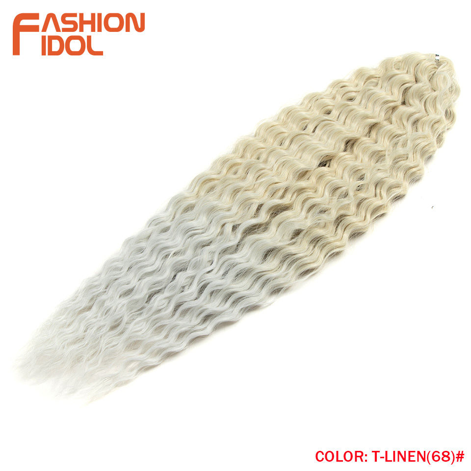 Thumbnail: FASHION IDOL Ariel Twist Crochet Hair Synthetic 22 Inch 3 PCS Water Wave Hair Ex