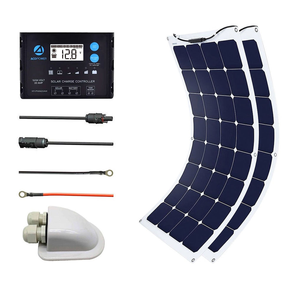 220Watts Flexible Solar RV Kit, 20A PWM Charge Controller