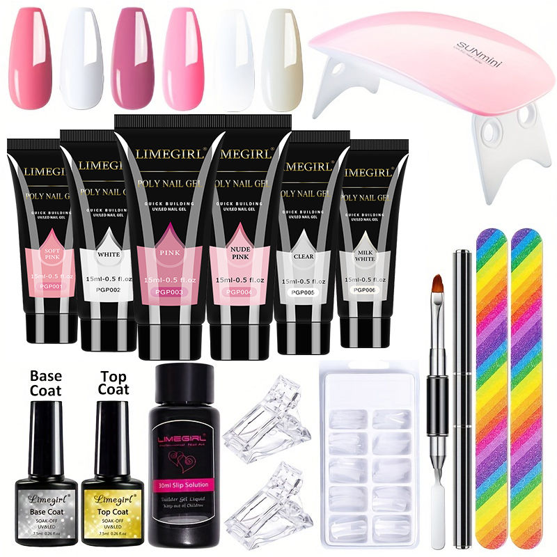 Thumbnail: 6PCS Extension Nail Polymer Gel Set 15ML Quick Building UV/LED Gel with Nails Mi