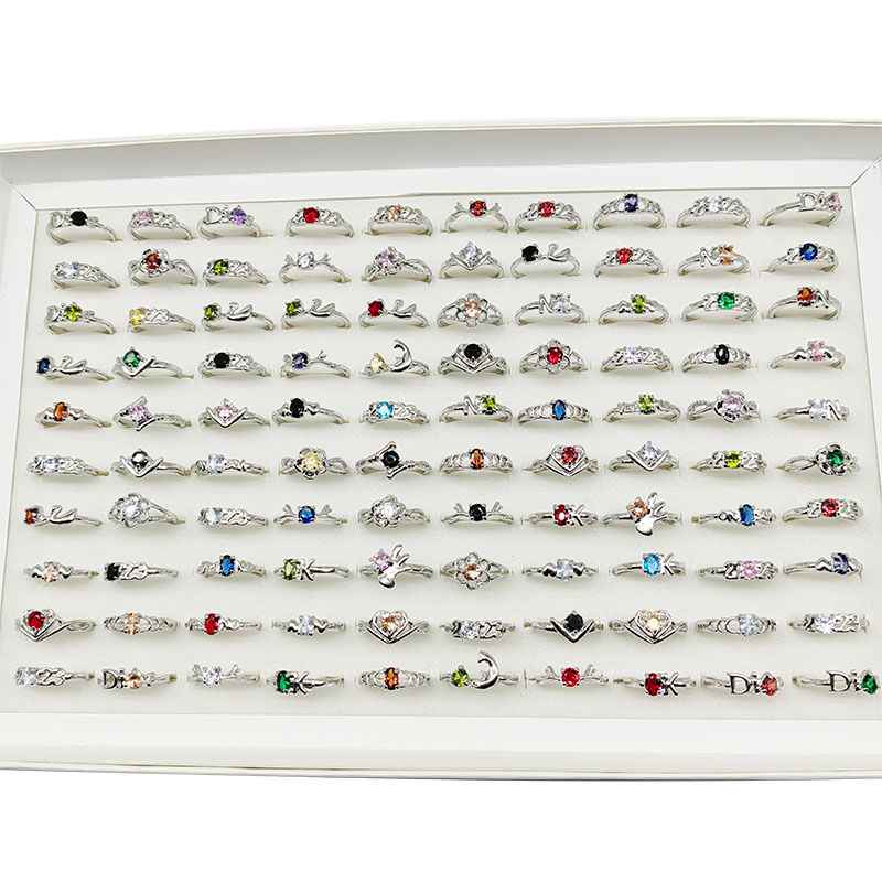 Thumbnail: 20pcs/Lot Jewelry Factory Wholesale New Big Zircon Rhinestone Finger Rings For W