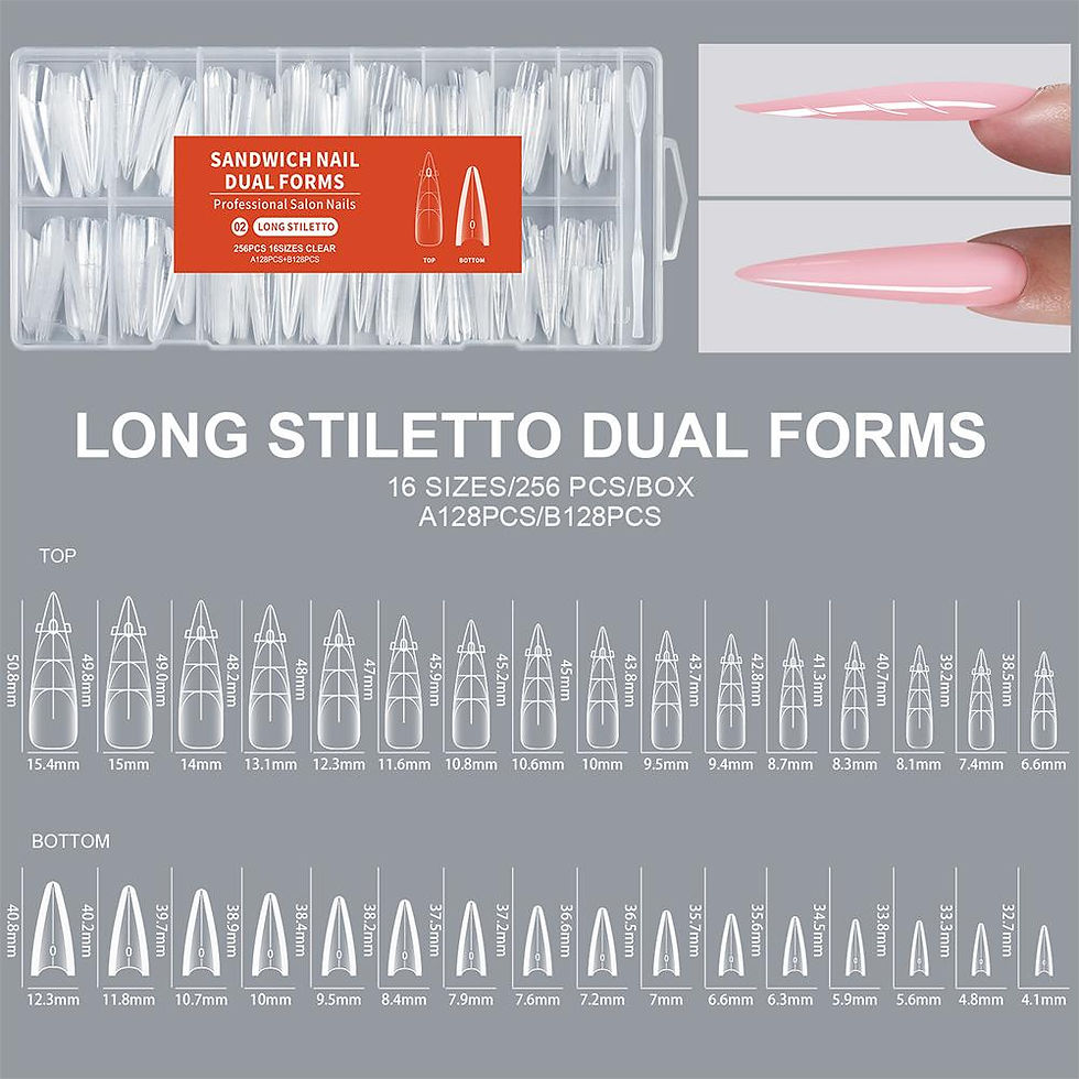 Thumbnail: 256Pcs Full Cover Nail Extension Forms, Dual Form Nail Tips, Quick Gel Nail Buil