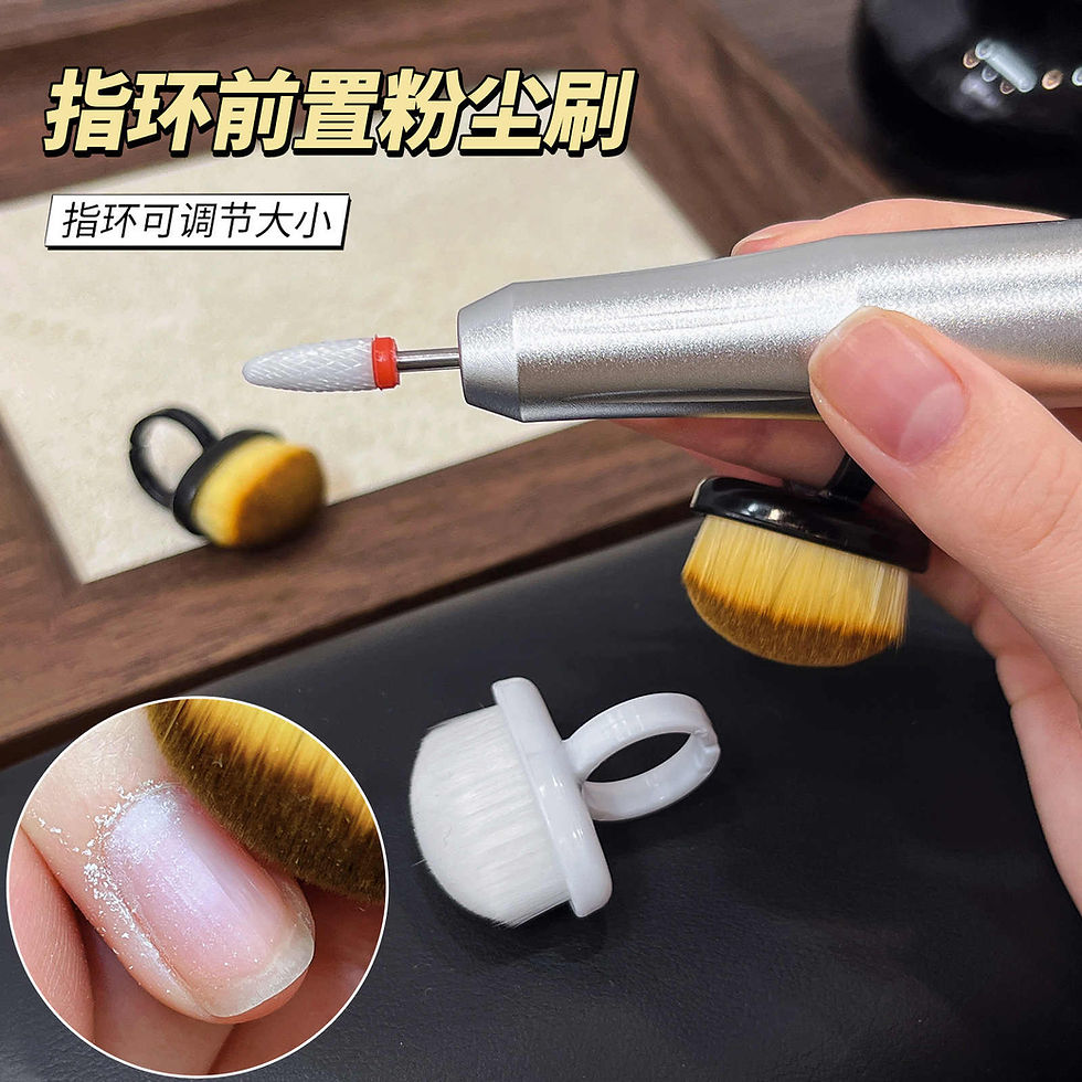 Thumbnail: 10/5/1Pcs Ring-shape Nail Dust Brush Adjustable Ring Nail Brush Powder Dust Clea