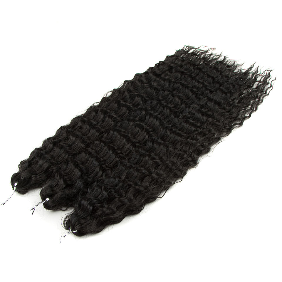 Thumbnail: FASHION IDOL Ariel Twist Crochet Hair Synthetic 22 Inch 3 PCS Water Wave Hair Ex