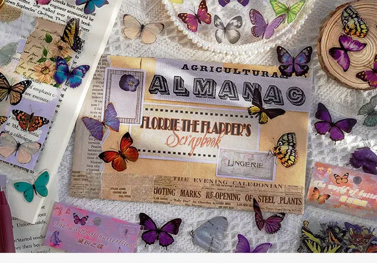 Thumbnail: Journamm 40pcs/pack Butterfly Series Stickers Art Collage Junk Journal DIY craft